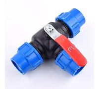 Plumbing Fittings Ball Valve 1pcs Water Pipe Plastic Copper Core 3-Way Quick Connector T-Type PVC PE Fast Connection(40mm Inner Dia)