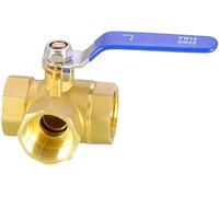 Plumbing Fittings Ball Valve 3 Way Brass 1/4" 3/8" 1/2" 3/4" 1" Copper Switch T-Type L-Type Pipe Natural Gas 1pcs(Fmcb Tl 32)