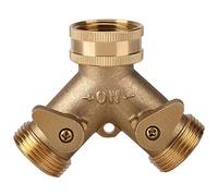 Plumbing Fittings Ball Valve Hose Pipe Splitter 3/4 Inch Brass 2 Way Valve Splitter Hose Pipe Tap Connectors for Garden Irrigation Hose Pipe Splitter