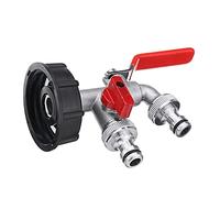 Plumbing Fittings Water Valve 1/2 Inch S60x6 IBC Brass Water Tank Adapter Double Head Tap Outlet Replacement Valve Fitting for Garden Connector