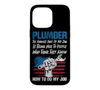 Plumbing Plumber American Usa Flag Patriotic Plumber The Case for iPhone 14 Pro Max