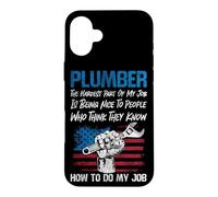 Plumbing Plumber American Usa Flag Patriotic Plumber The Case for iPhone 16 Plus