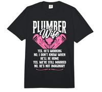 Plumbing Plumber Wife Plumber Wife Yes, He's Working No, I Comfort Colors Adult Heavyweight T-Shirt