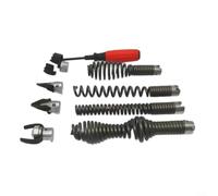 Plumbing Snake Tips For Drain Machines, Steel Auger Clears Blockages | Black Steel Siphon Machine Accessories For Tight Spaces, Heavy Duty Plumbing Snake Tips For Debris(16mm 9-piece set)
