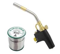 Plumbing Torch & Solder Bundle - Adjustable Self-Igniting Hand Torch + 500 g Lead-Free 3.25 mm Solder