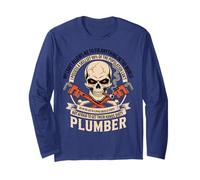 Plumbing Tradesman Skull Fixing What Others Won't Long Sleeve T-Shirt