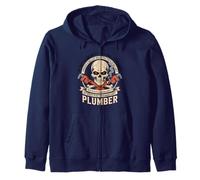 Plumbing Tradesman Skull Fixing What Others Won't Zip Hoodie