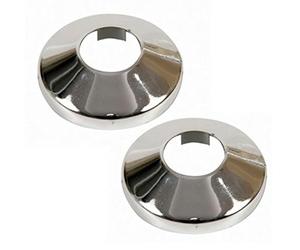 PLUMBING4HOME 2x Pieces Chromed PVC Plastic Radiator Pipe Cover Collar Rose 20mm Diameter
