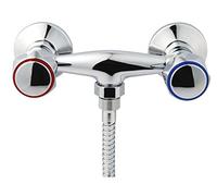 PLUMBING4HOME CHROME BATHROOM MIXER SHOWER & KIT WALL MOUNTED 2 TAPS