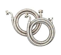 PLUMBINGMASTER 10FT Stainless Steel Washing Machine Hoses with 90 Degree Elbows,2 Pack Red and Blue Washer Hoses,Burst Proof Hot & Cold Water Connection Inlet Washer Supply Lines