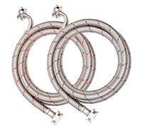 PLUMBINGMASTER 4FT Stainless Steel Washing Machine Hoses,2 Pack Red and Blue Washer Hoses with 90 Degree Elbows,Burst Proof Hot & Cold Water Connection Inlet Washer Supply Lines