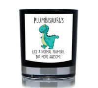 Plumbisaurus, Like A Normal Plumber But More Awesome Dinosaur 20cl Candle 60 SECOND MAKEOVER Black One Size