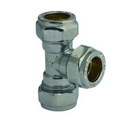 Plumbright Compression Equal Tee 22mm Chrome Plated G31822Cp