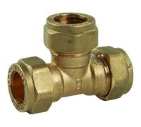 Plumbright Compression Equal Tee 22mm Dzr L701Dr.08