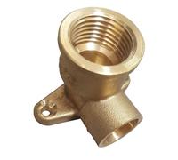 Plumbstation 15mm x 1/2" Wall Plate Elbow End Feed - Brass