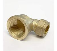 Plumbstation 15mm x 3/4" Compression Female Iron Elbow, Brass