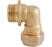 Plumbstation 15mm x 3/8 Compression Male Iron Elbow, Brass