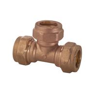 Plumbsure Brass Compression Equal Tee (Dia) 22mm X 22mm X 22mm