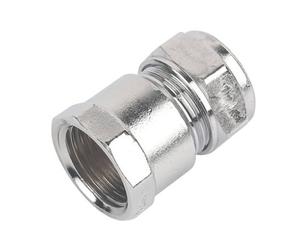 Plumbsure Silver Straight Coupler (Dia)15mm (L)41.8mm