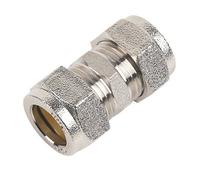 Plumbsure Straight Coupler Chrome Effect 15mm X