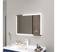 Plumbsys Bathroom Mirror 60x80cm With 3 Color Led Lights Illuminated Demister Anti-fog Touch Sensor IP54 Waterproof