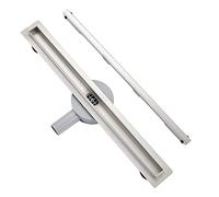 Plumbsys Linear Shower Drain 80cm stainless steel,Simplism style Slim floor drain complete set ， Shower drain 360 ° rotatable siphon with odor stop and hair strainer ， Drain channel Fast drainage