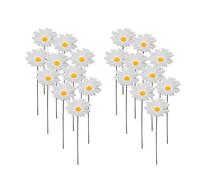 Plumdrop 20pcs Daisy Flower Garden Stakes Decoration 3D Stake Yard Plant Lawn Ornaments Flower Pot Stick Insert Outdoor