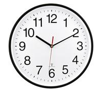 Plumeet Analogue Radio-Controlled Wall Clock, 40.5 cm, Noiseless, Non-Ticking, Quality Quartz Wall Clock, Decorative Home, Kitchen, Office, School Clock, Battery Operated, Black