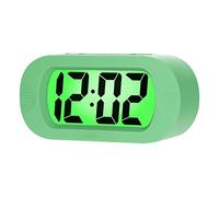 Plumeet Digital Alarm Clock Travel Clock with Snooze and Nightlight - Easy to Set Simple Bedside Alarm Clocks for Kids - Ascending Sound - Battery Powered (Cyan)