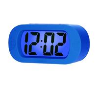 Plumeet Digital Alarm Clock Travel Clock with Snooze and Nightlight - Easy to Set Simple Bedside Alarm Clocks for Kids - Ascending Sound - Battery Powered (Blue)