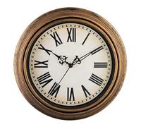 Plumeet Small Retro Wall Clock, 10'' Non Ticking Classic Silent Vintage Wall Clocks Decorative Kitchen Living Room Bedroom, Roman Numerals, Battery Operated