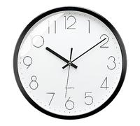 Plumeet Wall Clock, 12'' Bedroom Wall Clocks Battery Operated, Silent Quartz Clock Decorate Kitchen Living Room, 3D Numbers Display Easy to Read (White)