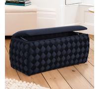 Plumeo Large Velvet Storage Ottoman Artemis Home Black One Size