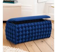 Plumeo Large Velvet Storage Ottoman Artemis Home Dark Blue One Size