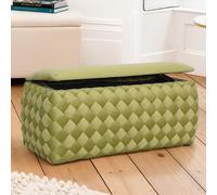 Plumeo Large Velvet Storage Ottoman Artemis Home Green One Size