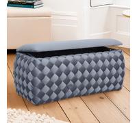 Plumeo Large Velvet Storage Ottoman Artemis Home Grey One Size