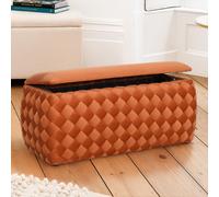 Plumeo Large Velvet Storage Ottoman Artemis Home Orange One Size
