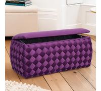 Plumeo Large Velvet Storage Ottoman Artemis Home Purple One Size