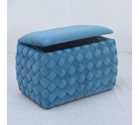 Artemis Home Plumeo Velvet Storage Ottoman - Blue, Blue