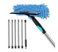 Plumero De Mango Largo Con Tubo Alargador - Kit De Herramientas De Limpieza Con Cepillo, Suministros Reutilizables para Esquinas De Pared Telarañas Ventana De Casa | Plumero Extensible |