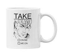 Plumfoolery A-ha Take on me Mug Coaster Funny Gift Him Her 80s Music (White)
