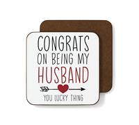 Plumfoolery Congrats on Being My Husband Mug Funny Valentines Anniversary Him (Coaster)