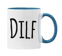 Plumfoolery DILF Mug Est New Dad Gift Funny Fathers Day (No Year, Blue)