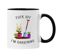 Plumfoolery F**k Off I'm Gardening Mug, Novelty Mug for Gardener, Funny Gift (Black)