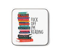 Plumfoolery F**k Off I'm Reading Mug Gift for Bookworm, Funny Profanity Cup (Coaster)