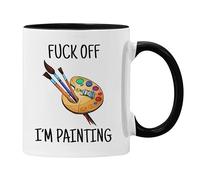 Plumfoolery F Off I’m Painting Mug Coaster Funny Gift Him Her Artist (Black)