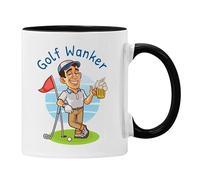 Plumfoolery Golf Mug Golf Wanker Funny Gift Him Dad Father's Day Grandad Husband (Black)