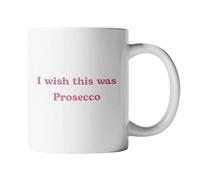 Plumfoolery I Wish This was Prosecco Mug Coaster Funny Cup Gift Her Him (White Mug)