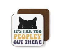 Plumfoolery It’s far Too Peopley Out There Mug Introvert Cat Gift Him Her (Coaster)