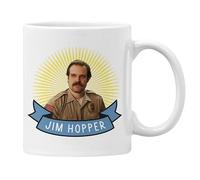 Plumfoolery Jim Hopper Mug, Cute Funny Gift David Harbour (White)